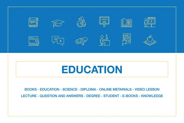 Conjunto de ícones infográficos de educação — Vetor de Stock