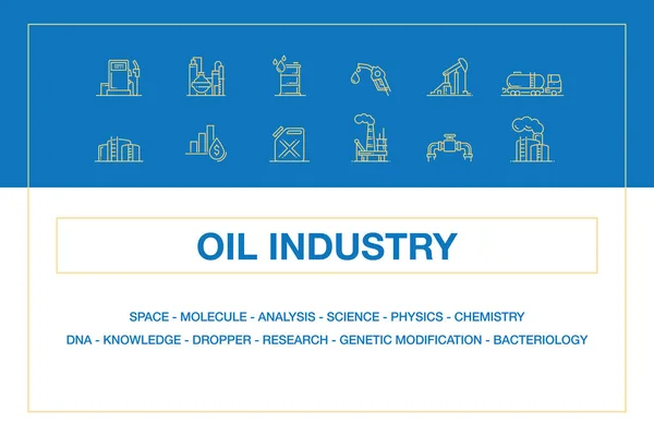 Olie industrie Infographic Icon Set — Stockvector