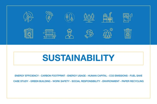 Sustentabilidade Conjunto de Ícones Infográficos —  Vetores de Stock