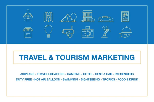 Conjunto de ícones infográficos de marketing de turismo —  Vetores de Stock