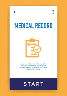 Tıbbi kayıt simgesi. Vektör çizim 