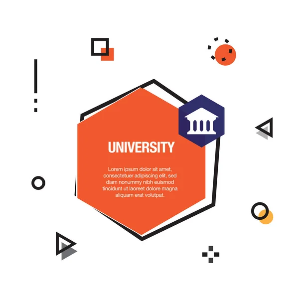 Universiteit Infographic Pictogram Vectorillustratie — Stockvector