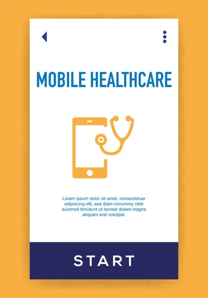 Ikon Perawatan Kesehatan Mobile Ilustrasi Vektor - Stok Vektor