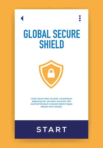 Icono Global Secure Shield Ilustración Vectorial — Vector de stock