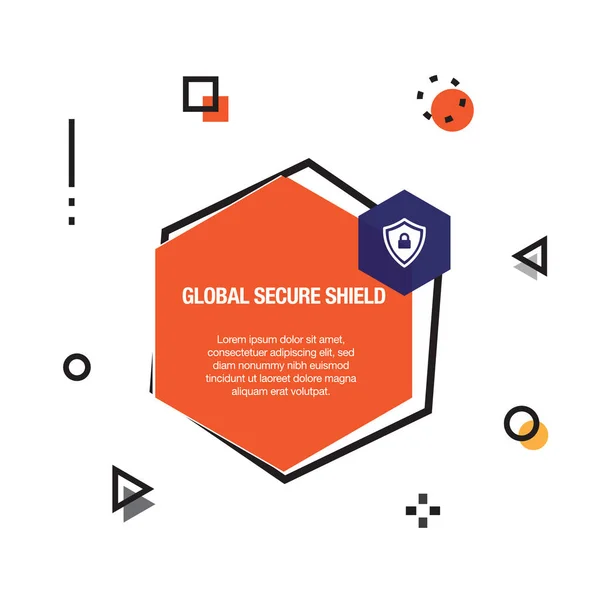 Icono Infografía Global Secure Shield Ilustración Vectorial — Vector de stock