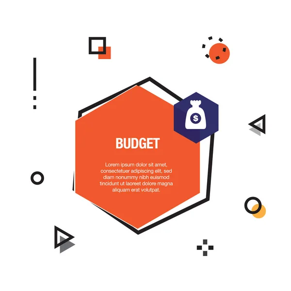 Ikonę Infografikę Dotyczącą Budżetu Ilustracji Wektorowych — Wektor stockowy
