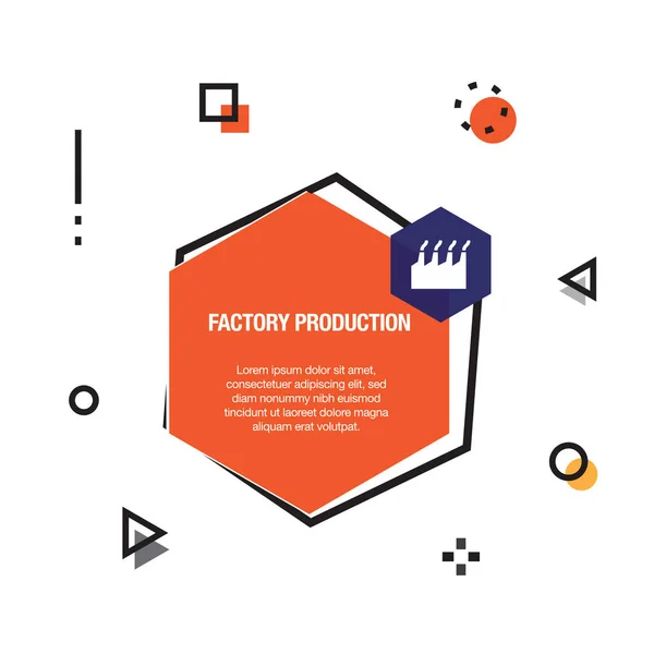 工場生産のインフォ グラフィック アイコン ベクトル図 — ストックベクタ