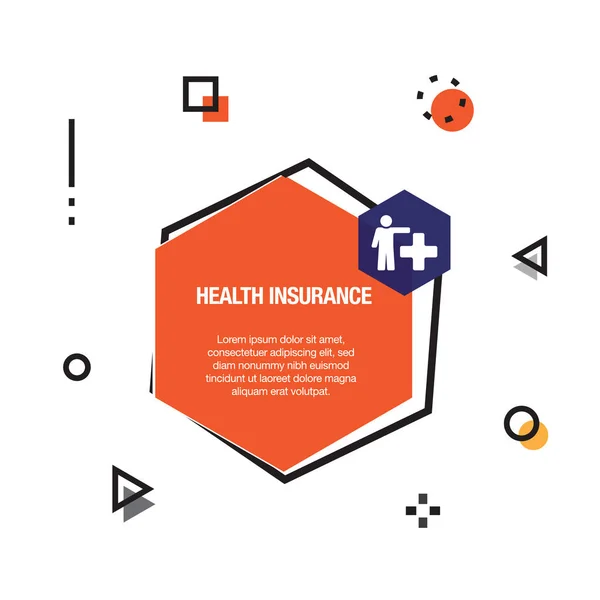 Ασφάλιση Υγείας Infographic Εικονίδιο Εικονογράφηση Διάνυσμα — Διανυσματικό Αρχείο