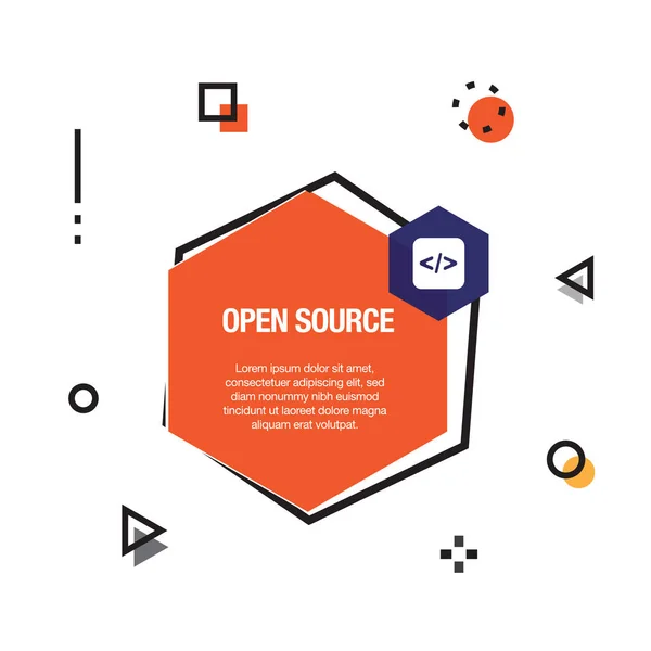 Open Source Infographic Εικονίδιο Εικονογράφηση Διάνυσμα — Διανυσματικό Αρχείο