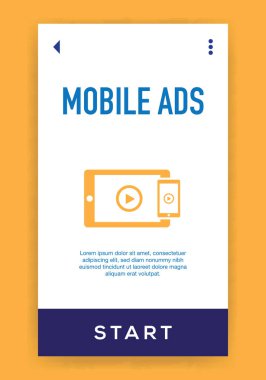 Mobil reklamlar simgesi. Vektör çizim 