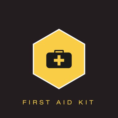İlk yardım kiti simgesi. Vektör çizim 