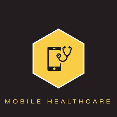 Mobil Sağlık simgesi. Vektör çizim 