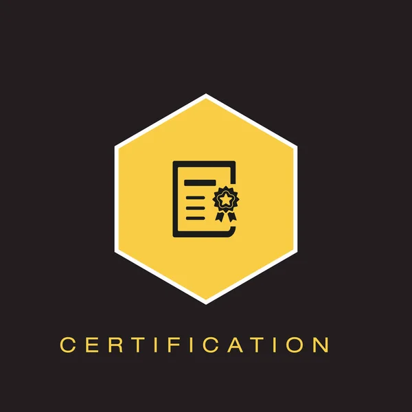 Icono Certificación Ilustración Vectorial — Vector de stock