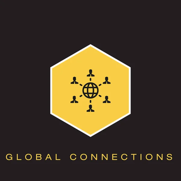 Ícone Conexões Globais Ilustração Vetorial —  Vetores de Stock