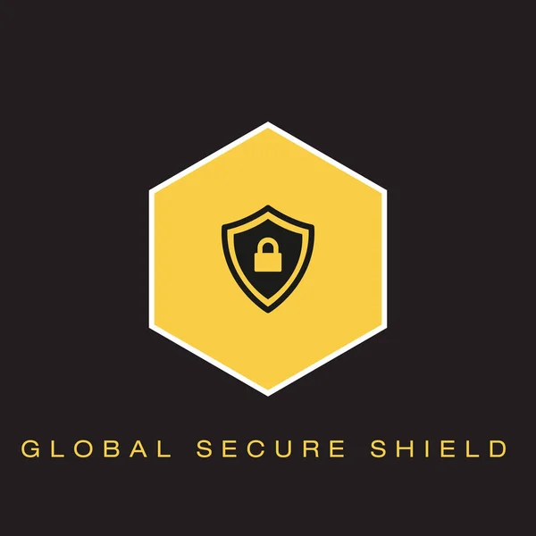 Icono Global Secure Shield Ilustración Vectorial — Vector de stock