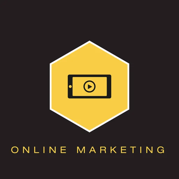 Ícone Marketing Online Ilustração Vetorial — Vetor de Stock