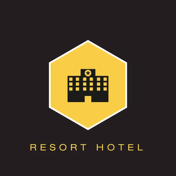 Resort Hotel Icon Vektorové Ilustrace — Stockový vektor