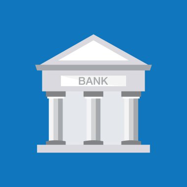 Banka düz simgesi. Vektör çizim 