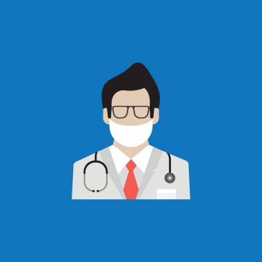 Doktor düz simgesi. Vektör çizim 