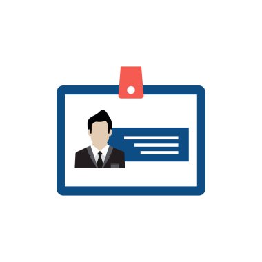 Çalışan Badget düz simgesi. Vektör çizim 