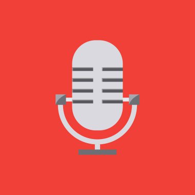 mikrofon yassı ikon. vektör illüstrasyonu 