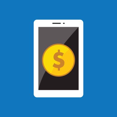 Mobil bankacılık düz simgesi. Vektör çizim 