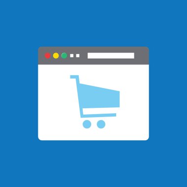 Çevrimiçi alışveriş simgesi. vektör illüstrasyonu 