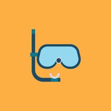 Tüplü dalış düz simgesi. Vektör çizim 