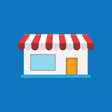 Mağaza düz simgesi. Vektör çizim 