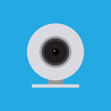 Webcam düz simgesi. Vektör çizim 