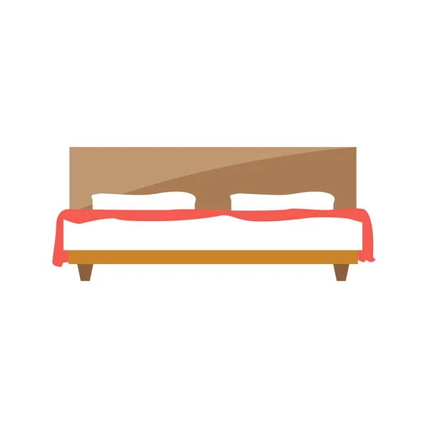 Doble Bed Flat Icon Ilustración Vectorial — Archivo Imágenes Vectoriales