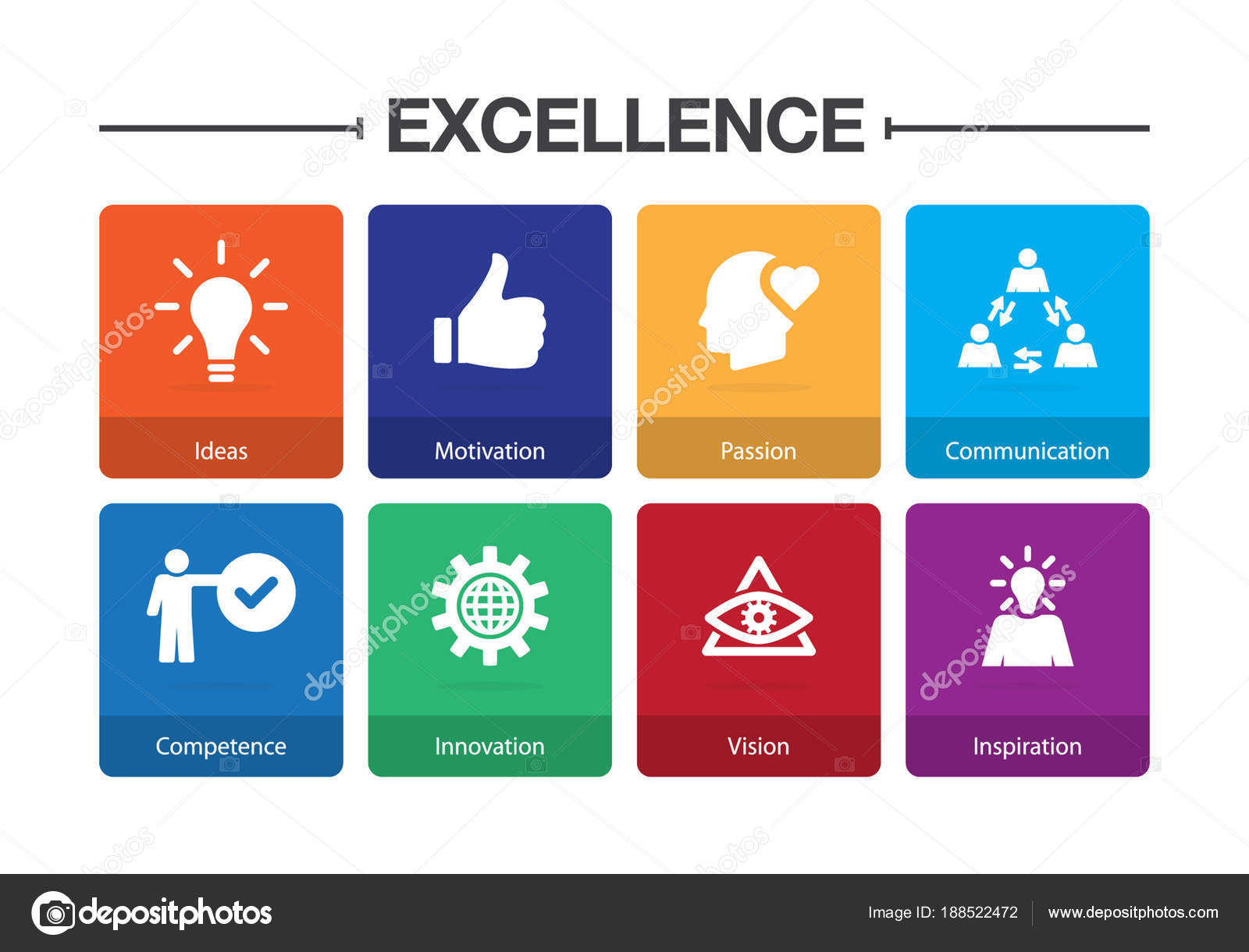 Excellence Infographic Icon Set Vector Image By C Garagestock Vector Stock