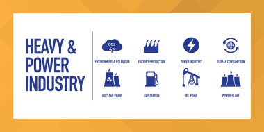 Ağır ve güç sanayi Infographic Icon Set