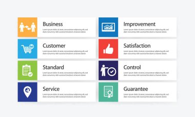 Kalite güvence Infographic Icon Set