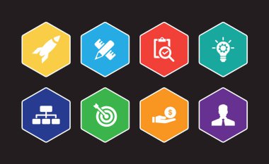 Geliştirme Infographic Icon Set Up Başlat