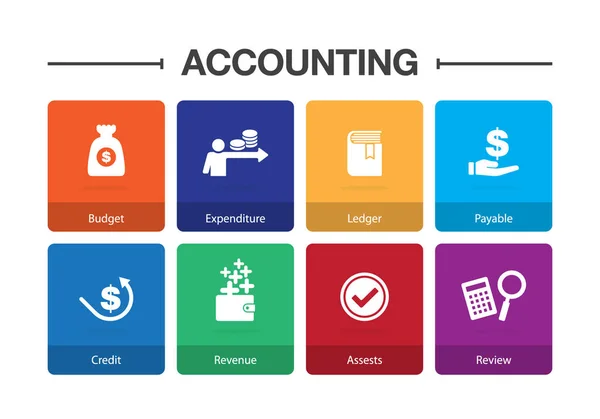 Accounting Infographic Icon Set — Stock Vector