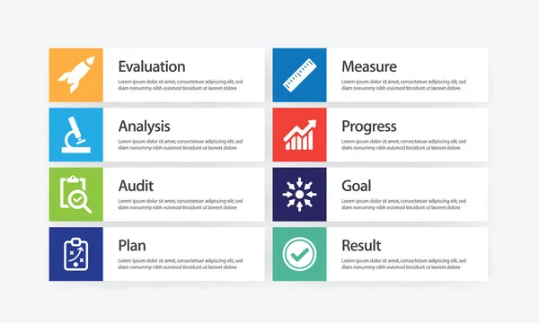 Set di icone infografiche per valutazione — Vettoriale Stock