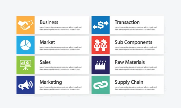 Набор графических иконок от бизнеса к бизнесу — стоковый вектор