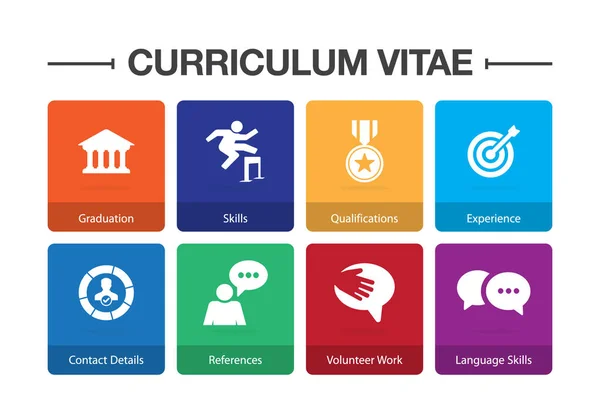 Ensemble d'icônes infographiques Curriculum Vitae — Image vectorielle