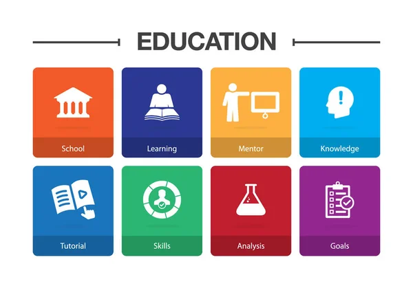 Eğitim Infographic Icon Set — Stok Vektör