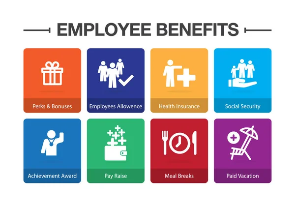 Employee Benefits Infographic Icon Set — Stockvector