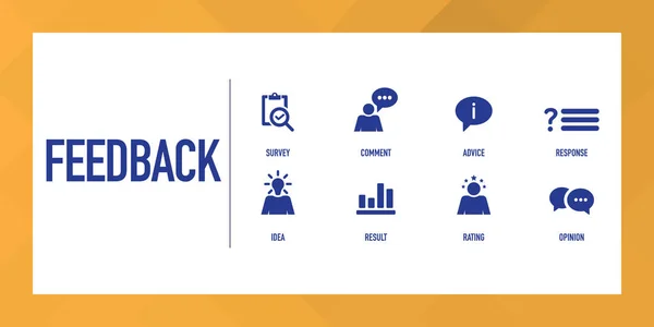 Set di icone infografiche di feedback — Vettoriale Stock