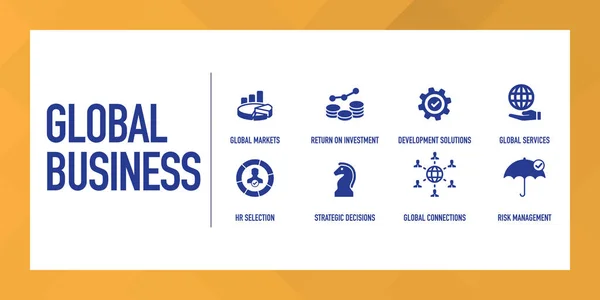 Global Business Infographic Icon Set — Stockvector