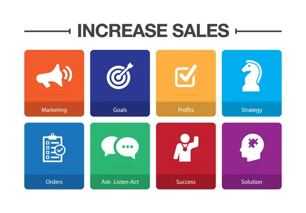 Increase Sales Infographic Icon Set — Stock Vector