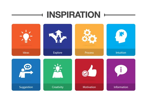 Icône d'inspiration Infographie Set — Image vectorielle