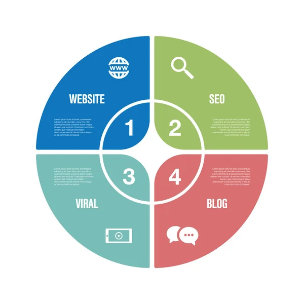 Internet Marketing Infografica Icona Set — Vettoriale Stock
