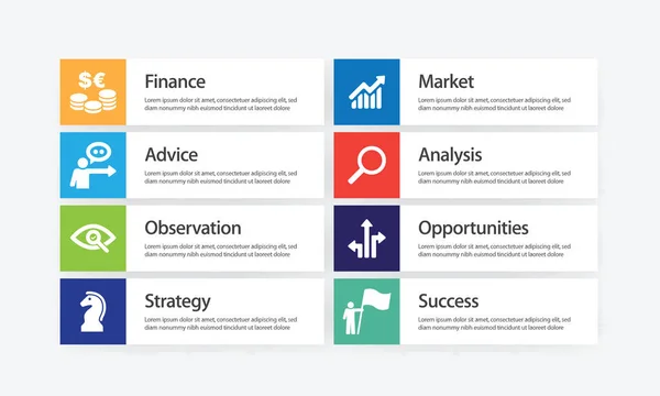 Conjunto de ícones infográficos de investimento — Vetor de Stock