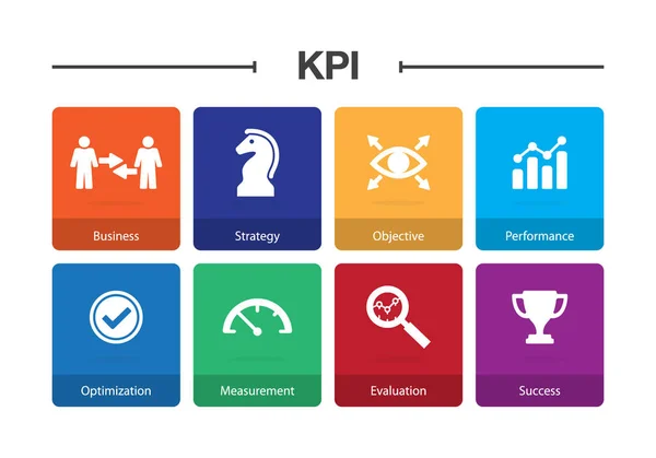 KPI-Infographic Ikonuppsättning — Stock vektor