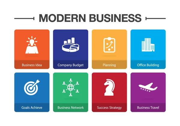 Modern Business Infographic Icon Set — Stock Vector