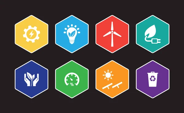 Power and Energy Infographic Icon Set — Stock Vector